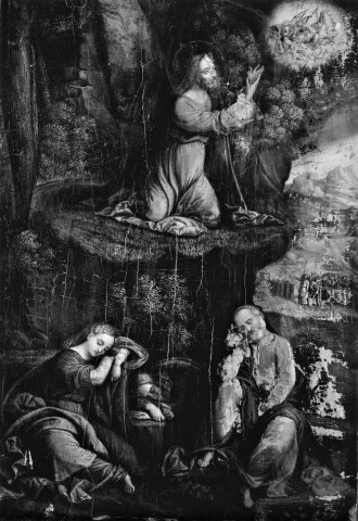 Hobbs, Sherley — Christ on the Mount of Olives. L'Ortolano, Italian, 1st quarter of 16th century. 'Ferrarese School) — insieme, prima di un restauro